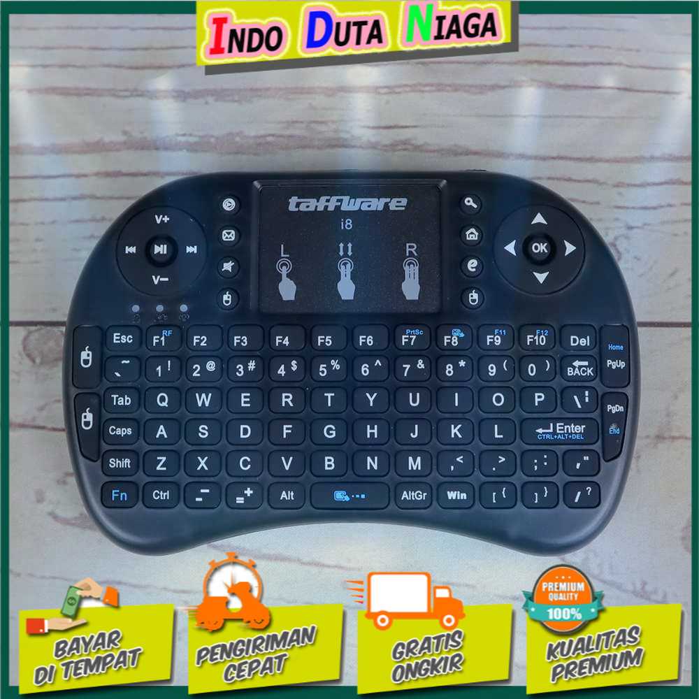 IDN TECH - Taffware Mini Keyboard Wireless 2.4GHz dengan Touch Pad &amp; Mouse - i8