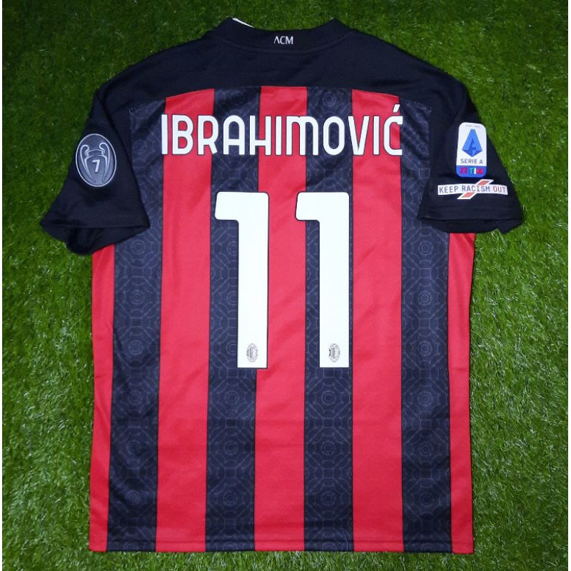 Jersey AC Milan Original 2020 2021 Home Ibrahimovic Keep Racism Out Bnwt