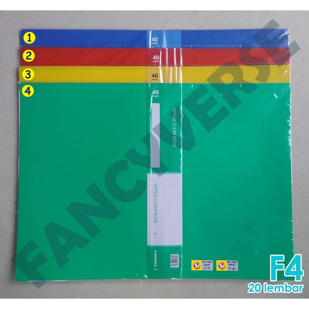 

Document Keeper F4 20 Pocket Cadwell CD-20 / Clear Holder Clear Book