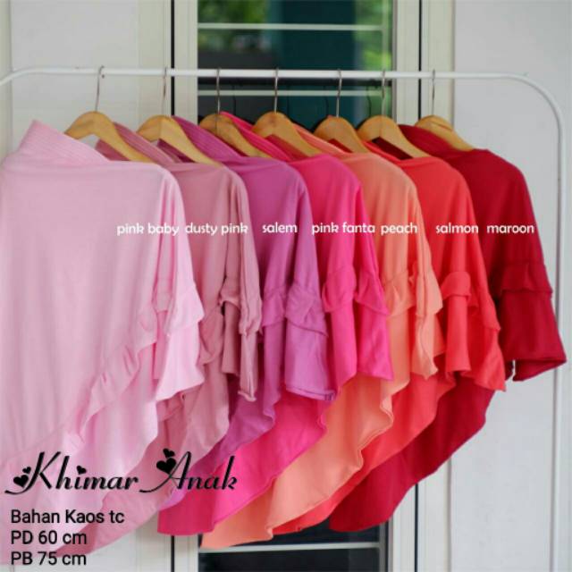 Hijab Khimar Anak Hijab Termurah Bahan Kaos TC Halus Nyaman Dipakai - Bisa Cod