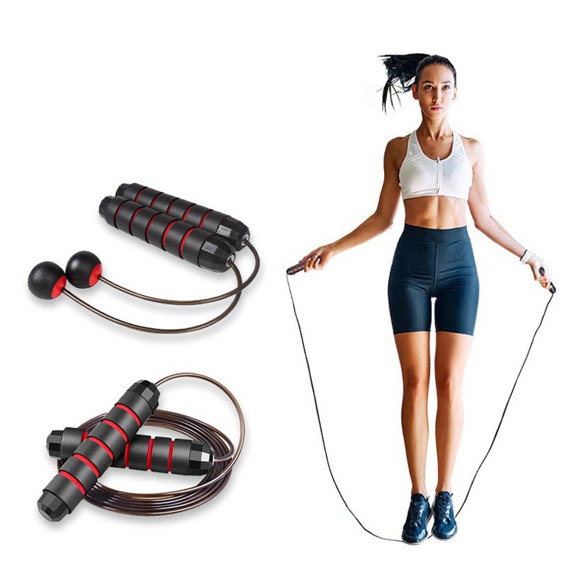 1set Tali Skipping Anti Kusut Dengan Ball Bearing Baja Untuk Gym / Fitness