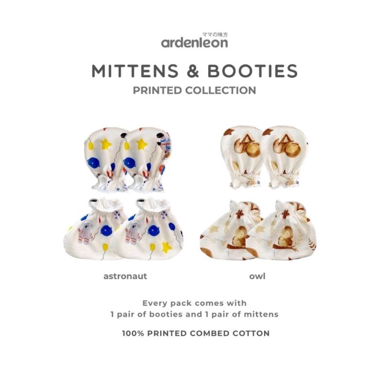 ARDENLEON Baby Booties Mittens (Astronot, Owl)