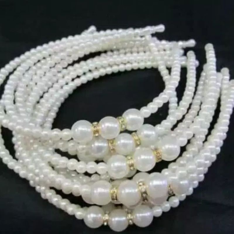 Bundara.id Ra-884 Bando anak cewek cantik bando putih mutiara import