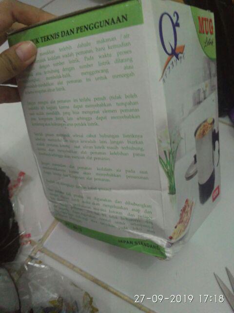 Mug Listrik Pemasak Air Merek Q2 Stainless Steel Ukuran 14 Cm Teko Listrik Peralatan Dapur 0082