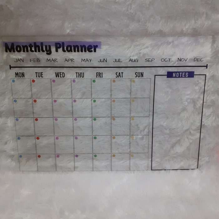 

Monthly Planner Acrylic A3 murah - Tipe 1