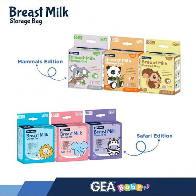 Kantong Asi Gea Baby Breast Milk Storage 120ml 200ml 250ml Kantung ASIP 1pack 30pcs