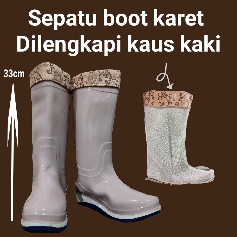 ANKLE BOOT KARET SEPATU BOOTS KARET WANITA 33cm SEPATU HUJAN ANTI AIR