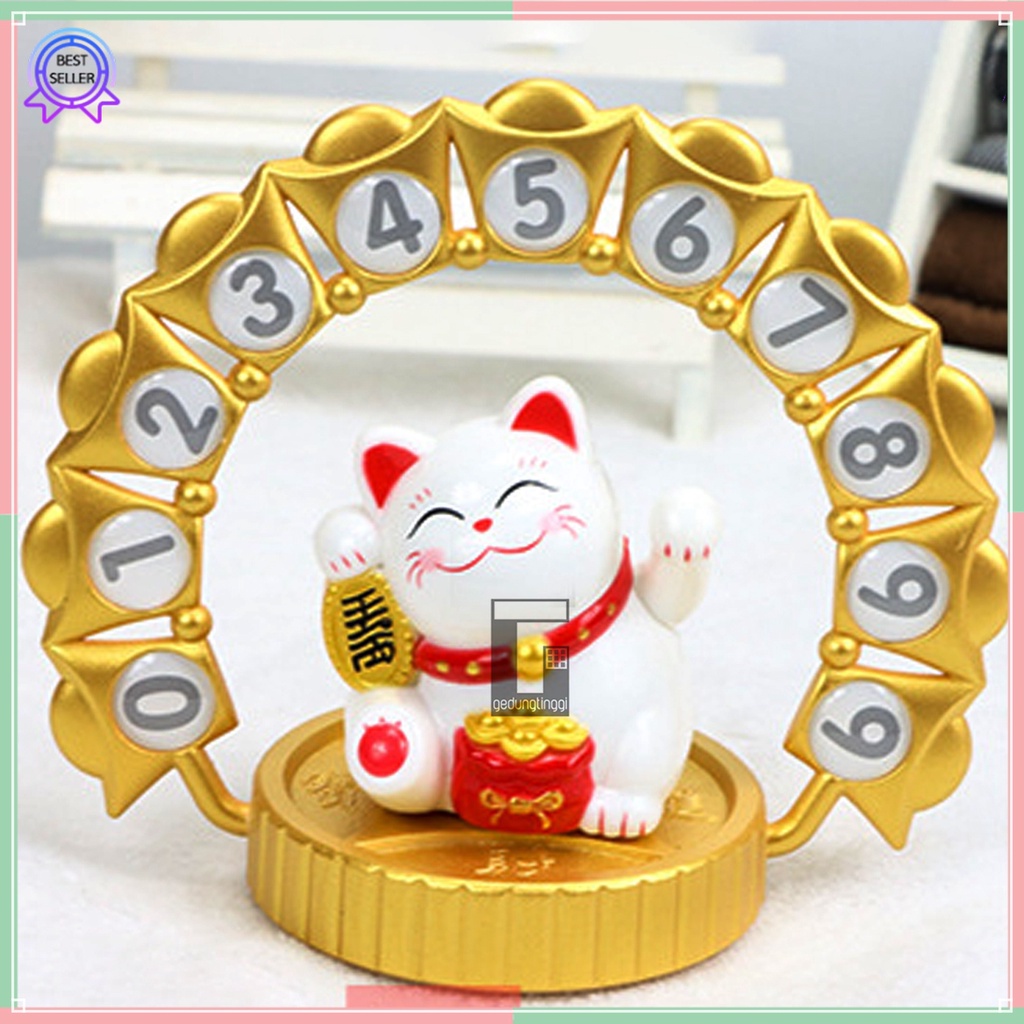 Patung Pajangan Boneka Imlek Gift Box Sincia Shio Tahun Baru Shio Kelinci 2023 Kucing Fengshui Panggil Hoki Lucky Cat Rejeki Maneki Neko Keberuntungan Tangan Goyang Gerak Solar Dashboard Mobil Meja Toko Kasir Kafe Cina Jepang Korea Ukuran Kecil Mini Lucu