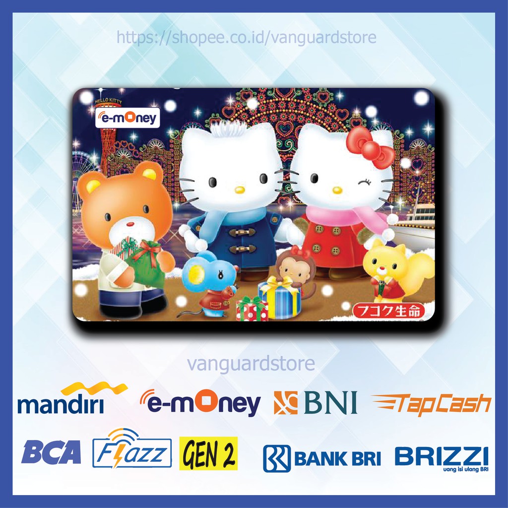 KARTU E MONEY E TOLL HELLO KITTY COUPLE ANIME 18 EMONEY MANDIRI FLAZZ BCA TAPCASH BRIZZI BRI-1 SISI