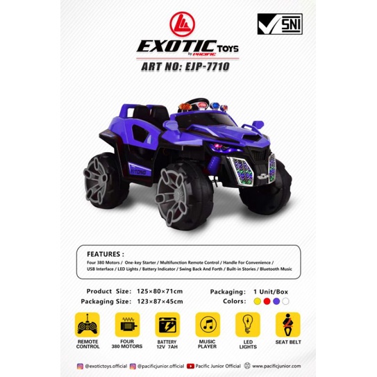 mainan anak mobil aki jeep exotic7710