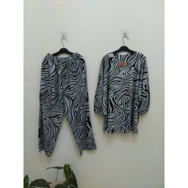 STELAN MAMA ROSA ZEBRA(COD)JUMBO/ONE SET WANITA TERBARU/ONE SET VIRAL KEKINIAN