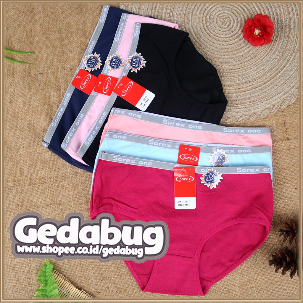 CD Wanita SOREX 15227 Fashion | Celana dalam wanita Cassual &amp; Supersoft | Ukuran Free Size | Gedabug