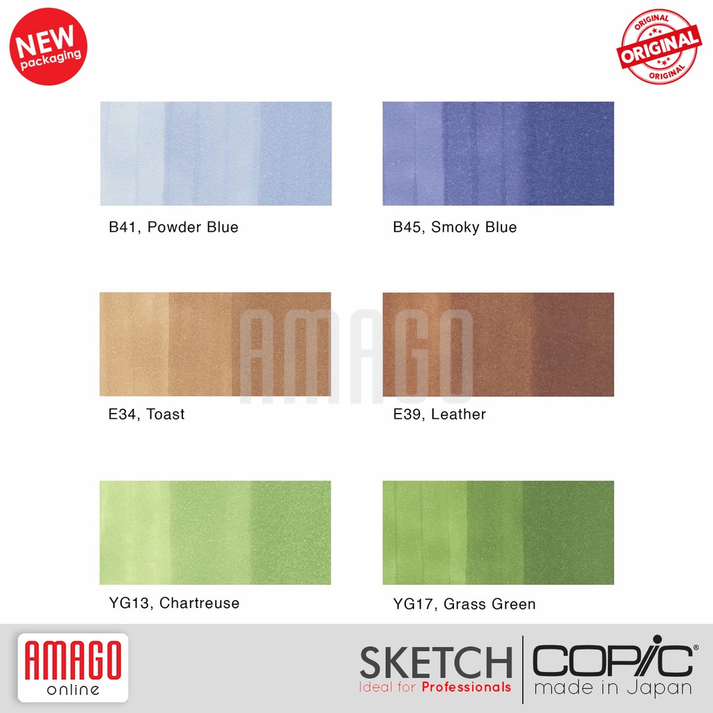 COPIC Sketch Marker - Set isi 6 Warna - Earth Essentials - CSM/6ES