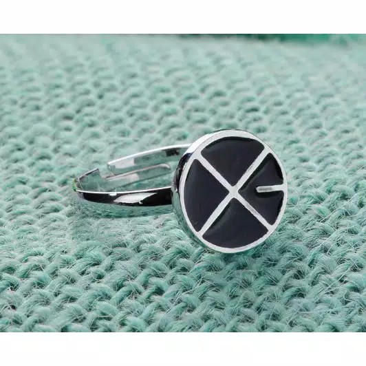 CC0176 - Cincin Tangan Pria Wanita Kpop Korea BTS EXO GOT7 NCT Daniel - White Round