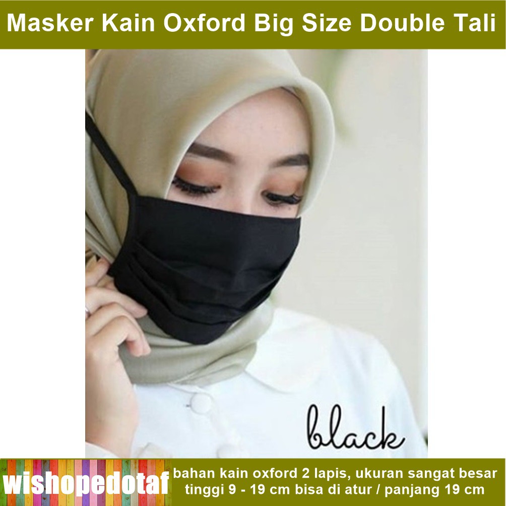 Masker Kain Oxford Tali Panjang Besar XL