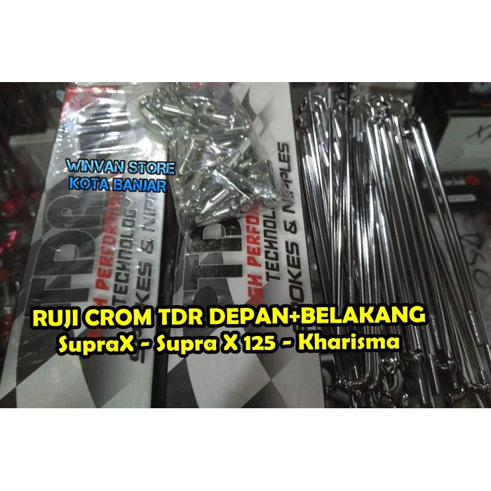 Ruji Jari jari Tdr ring 17 set depan belakang warna CROM ORIGINAL TDR SUPRA X CAKRAM SUPRA X 125