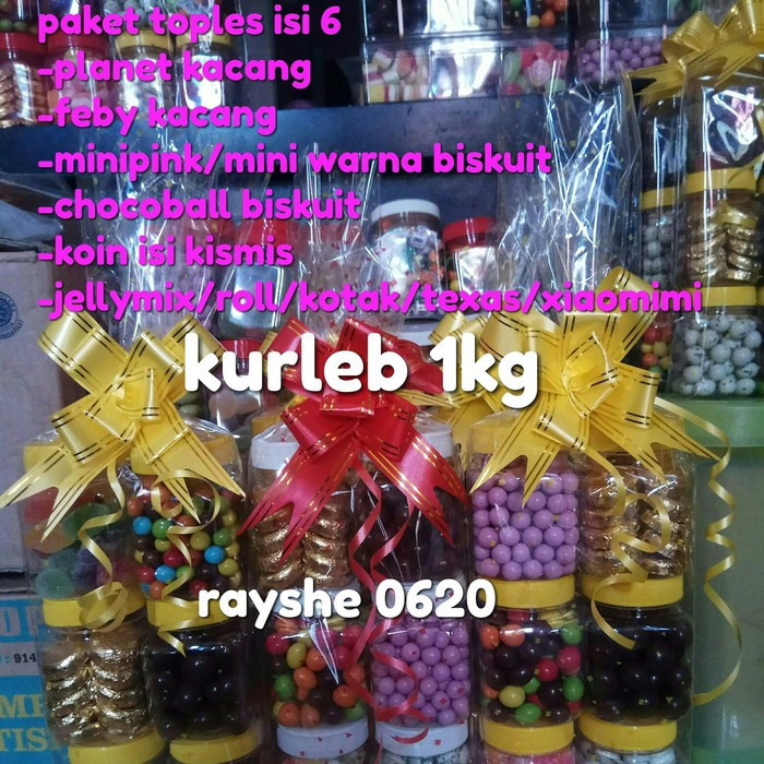 

paket parcel coklat lebaran isi 6 toples