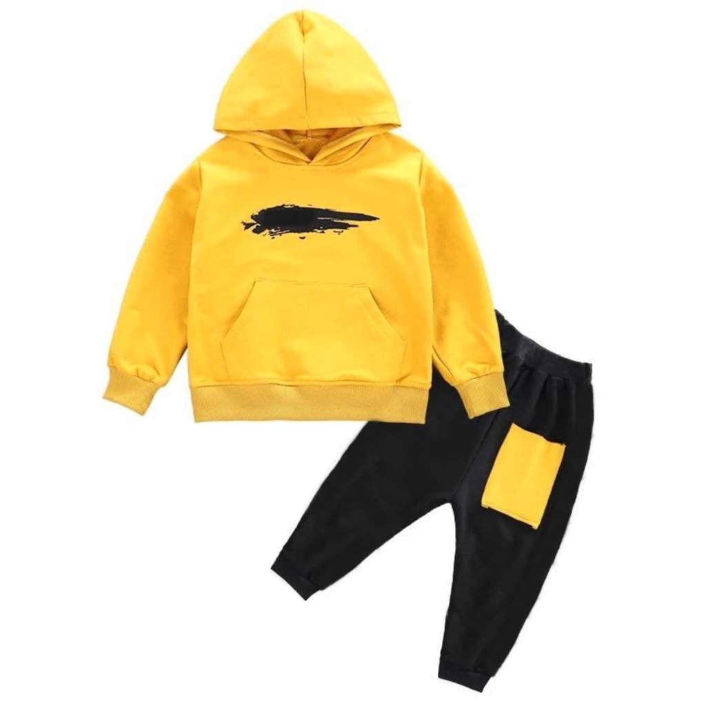 Setelan Alfred 1 - 9 Tahun Maxkenzo Baju Anak Hoodie BerKualitas-Kuning