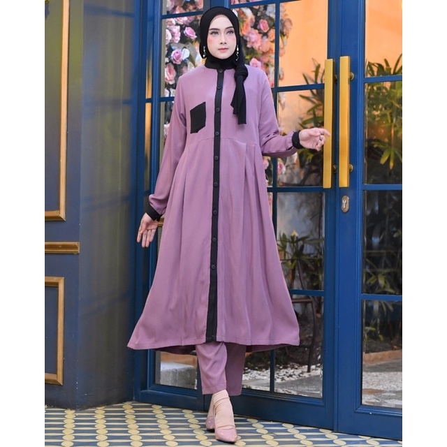 NAGITA SET PREMIUM SAKILA IMPORT//SETELAN WANITA LONG TUNIK//WANSET//FASHION WANITA TERLARIS 2021