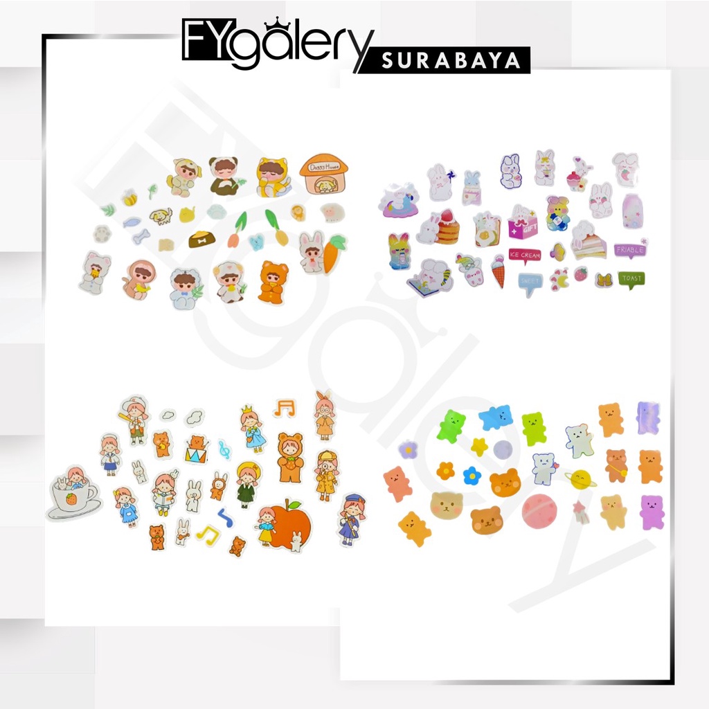 HL0128 Stiker Notebook Motif Kartun Sticker Journal Planner Pack S1458