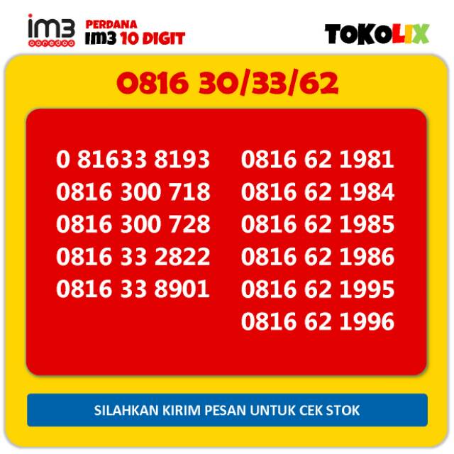 IM3 Ooredoo 10 Digit Cantik 20