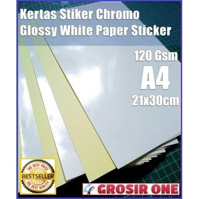 

Stiker Kertas Cromo A4 Glossy - Kilap Chrome Paper Sticker 21x30 cm