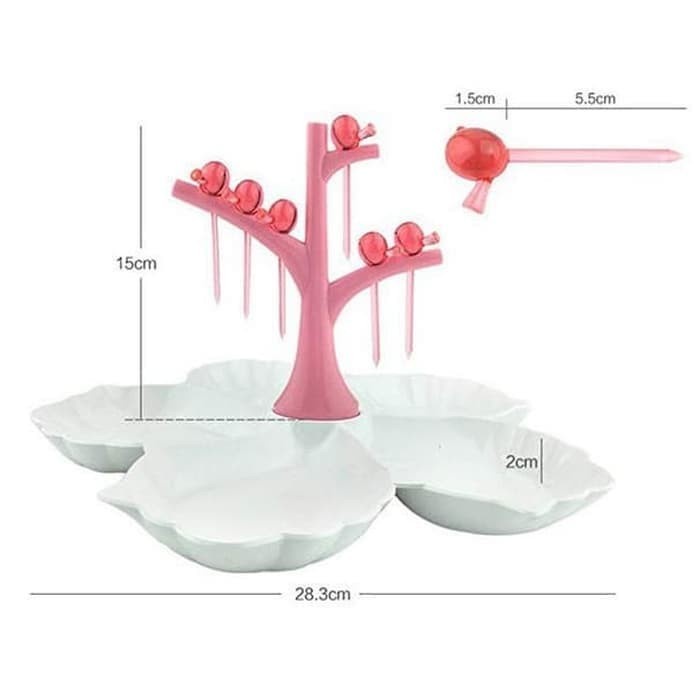 Barangunik2021-Fruit Tray Bird Natural / Piring Tempat Buah Garpu Burung Bagus Unik