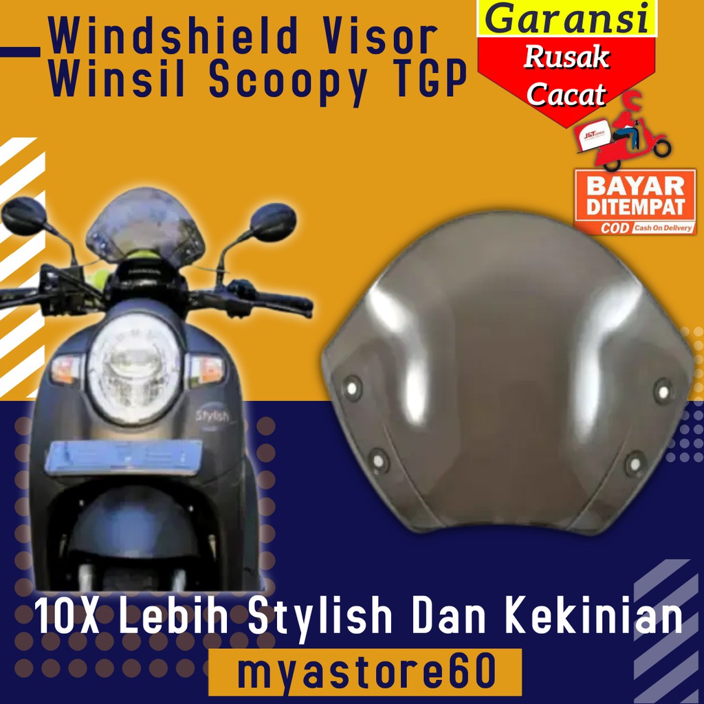 Windshield Scoopy TGP Visor Scopy Fino TGP Winsil Aksesoris Variasi Motor Honda Sparepart Scoopy TGP