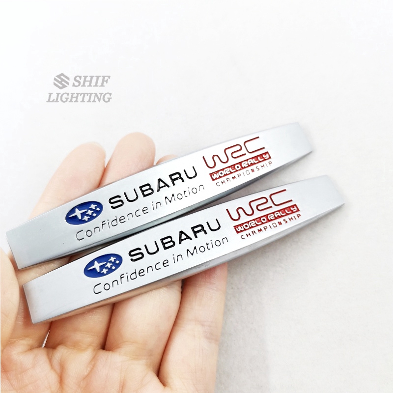 2Pcs Stiker Emblem Logo SUBARU WRC Bahan Metal Untuk Fender Samping Mobil SUBARU