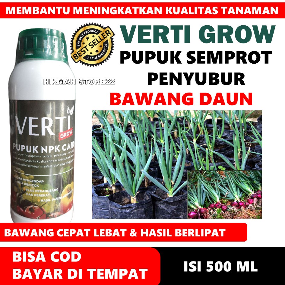 (OBAT PELEBAT BAWANG) VERTI-GROW 500 ML MELEBATKAN TANAMAN BAWANG DAUN, MERAH, PUTIH DAN TANAMAN LAI