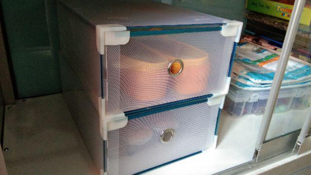 [lis Silver] Shoes Box Silver Frame Transparant