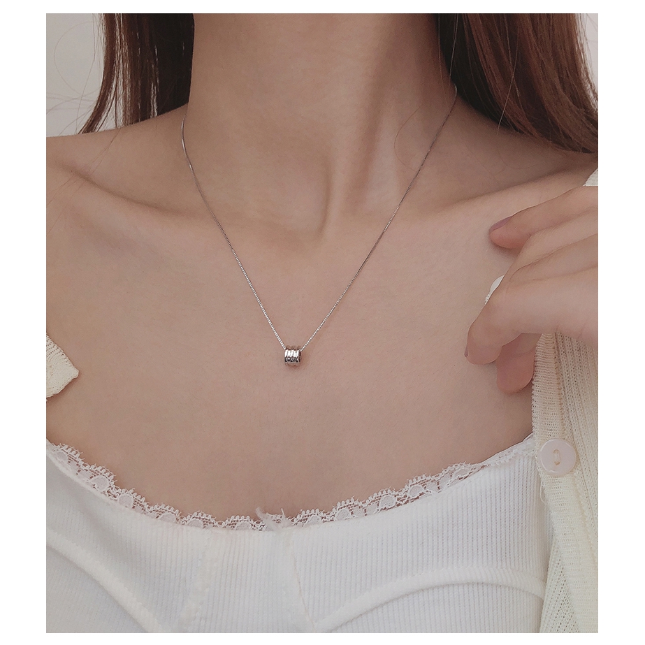 925 Silver Little Waist Necklac Pendant Temperament Clavicle Chain Transfer Beads Birthday Gift Women