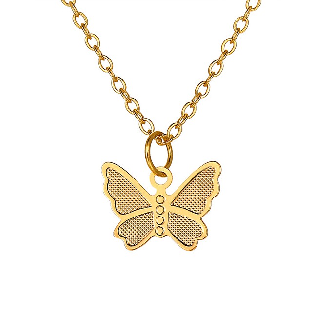 LRC Kalung Fashion Golden Butterfly Alloy Necklace K5551X