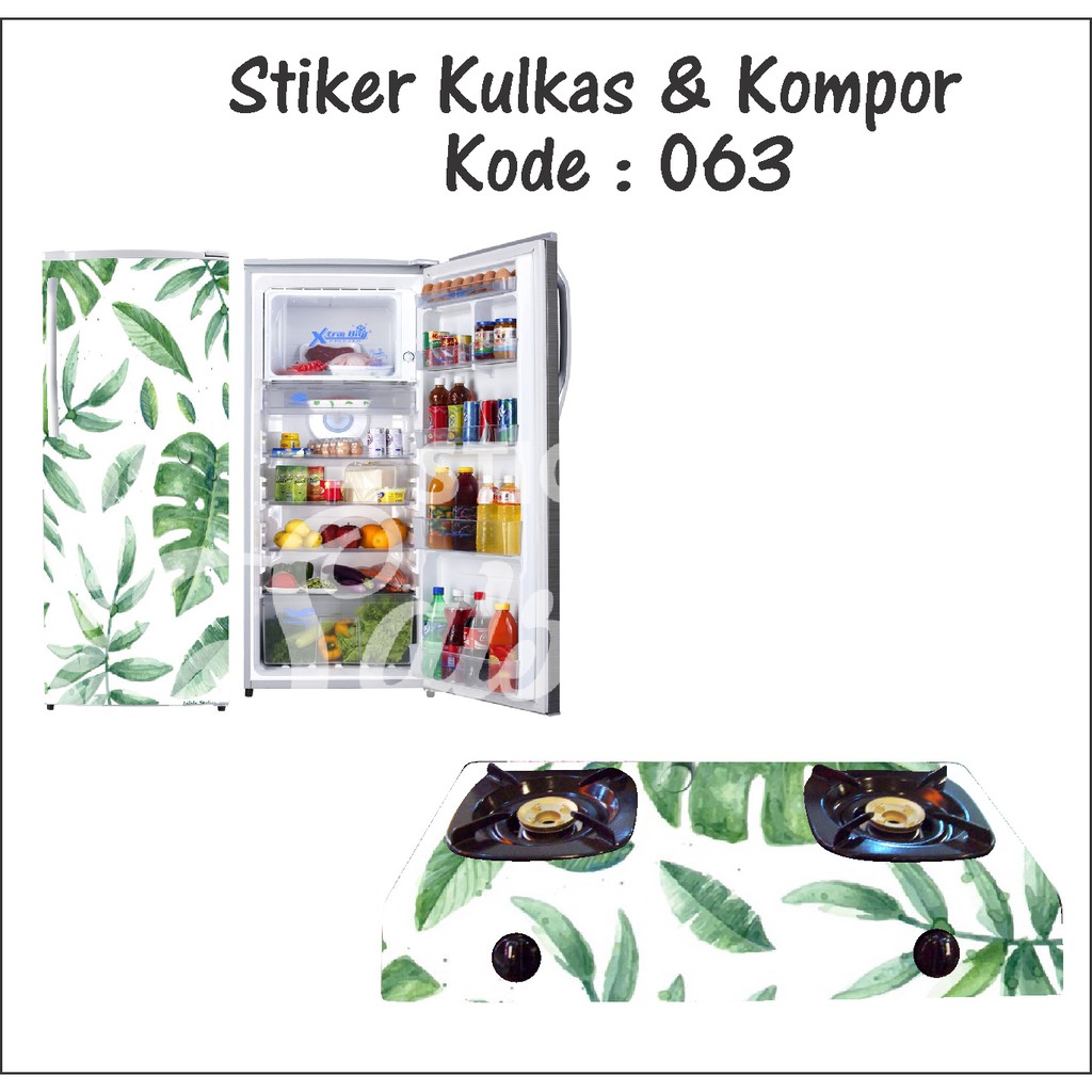 stiker kulkas dan  stiker kompor kompor 063 daun