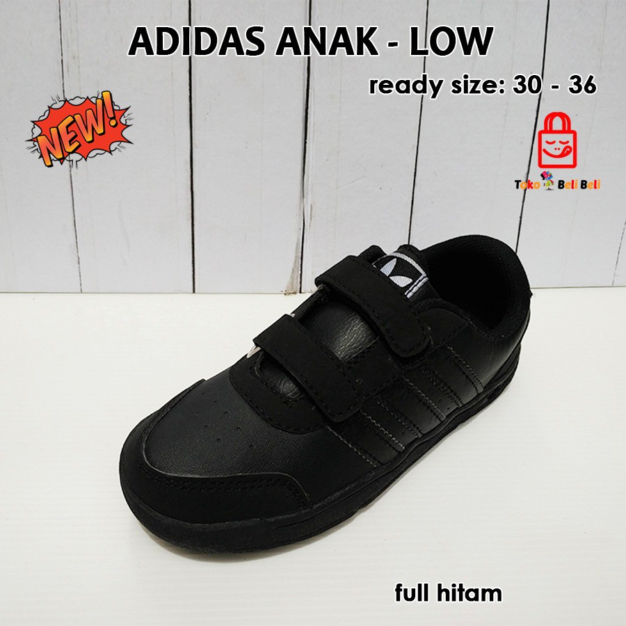 CUCI GUDANG sepatu adidas anak - full hitam / sepatu sekolah anak / sepatu adidas LIMITED