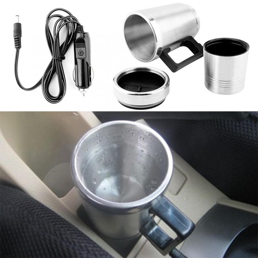 ESTINK Gelas Pemanas Mobil Car Heating Cup Mug 12V 350+150ML - EST350 - Silver