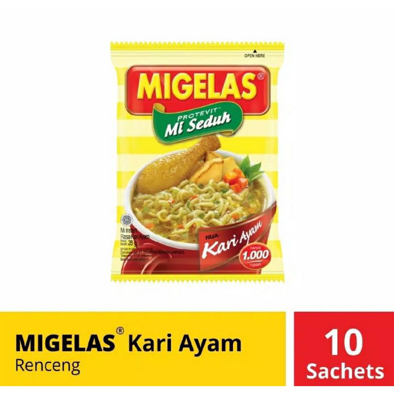 

Mie Gelas Migelas Kari Ayam Renceng 10 Pcs Sachet 10Pcs