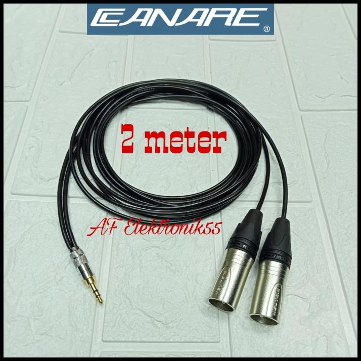 Kabel Audio Canare Kecil Jack Akai Mini 3.5 Mm To 2 Xlr Male 2 Meter