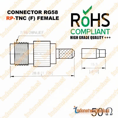 ONEKTOR CONNECTOR RG58 RP-TNC F (FEMALE)