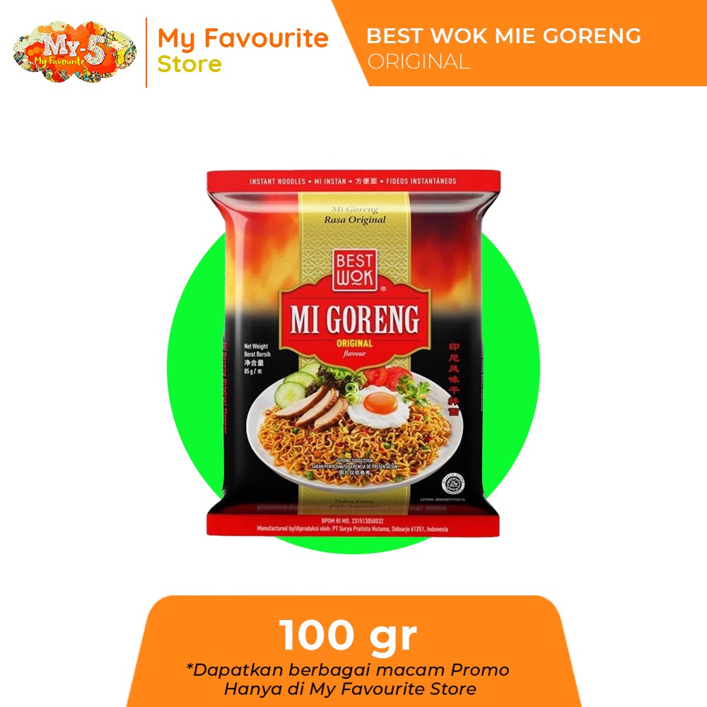 

BEST WOK Mie Goreng Original 85g - Mie Instant Goreng original - hot spicy - blackpaper seafood