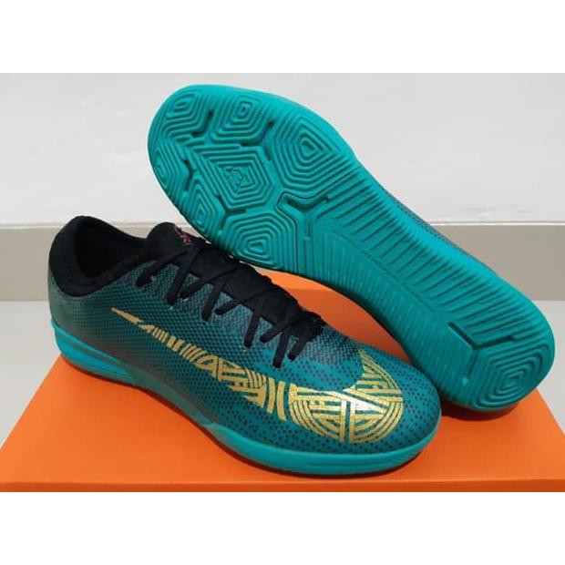 FUTSAL SHOES ORIGINAL GRADE SEPATU FUTSAL NIKE MERCURIAL VAPORX XII PRO CR7 CLEAR JADE KUALITAS
