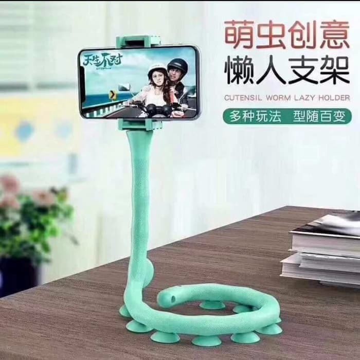 LAZYPOD HOLDER CUTE WORM ROTATION 360 SERBAGUNA MULTIFUNGSI