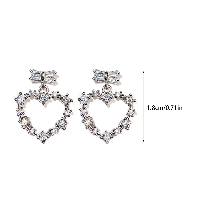 Anting Bentuk Hati Bahan Cubic Zirconia Untuk Wanita