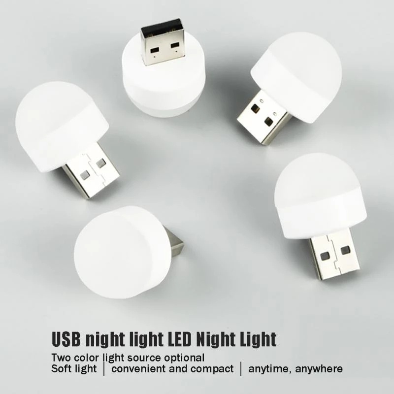 Lampu Malam LED USB Plug-in Portable Power &amp; Kartu Komputer / Membaca