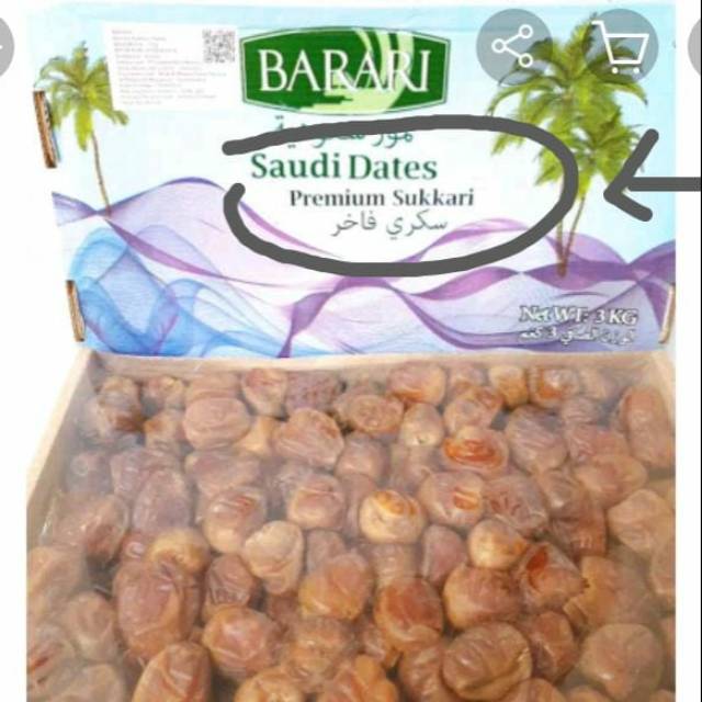 Kurma Sukari Barari 3 kg Grosir