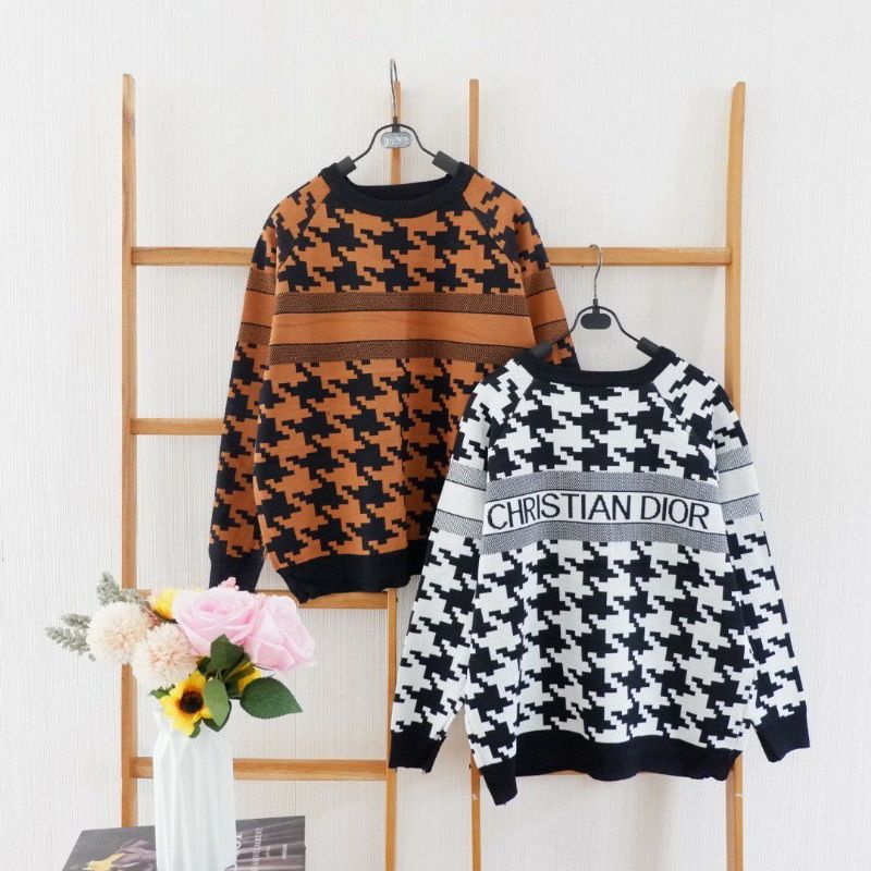 LM New V2 Sweater Knit Pixela ChrisD1Or Import 2 Warna/sweater wanita/sweater dior/sweater import