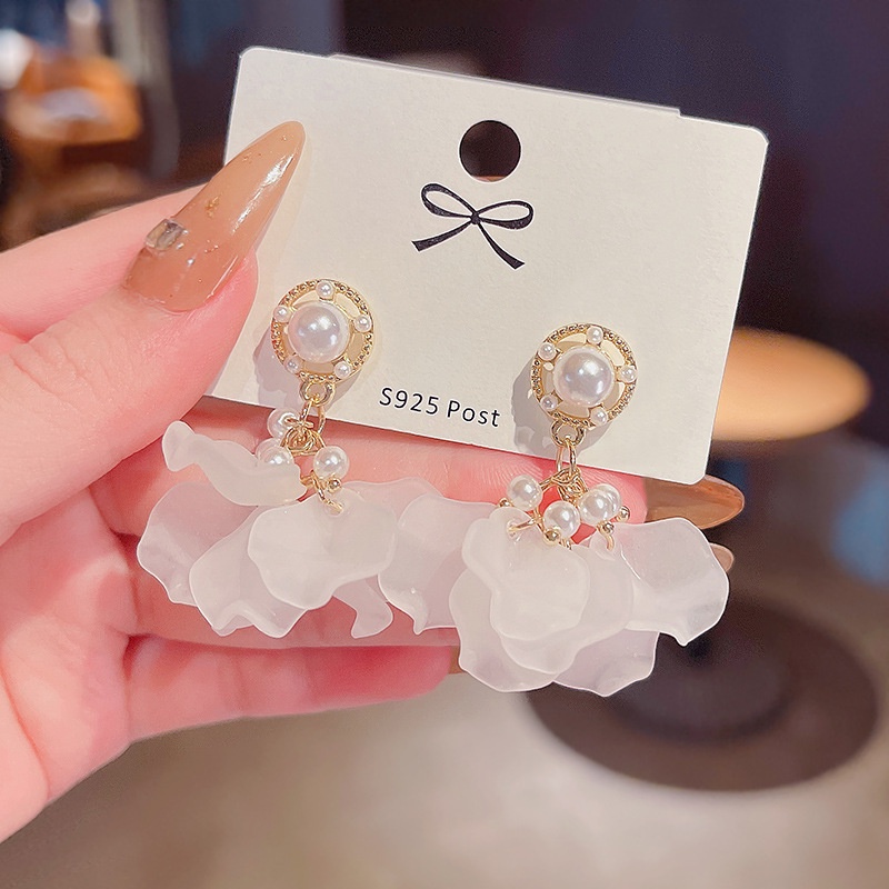 Shuling S925 silver needle Korean version Small Cabbage Earrings Super Cute Flower Earrings Female Ear Jewelry