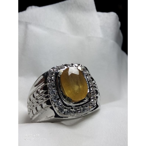 batu cincin yelow safir cuting