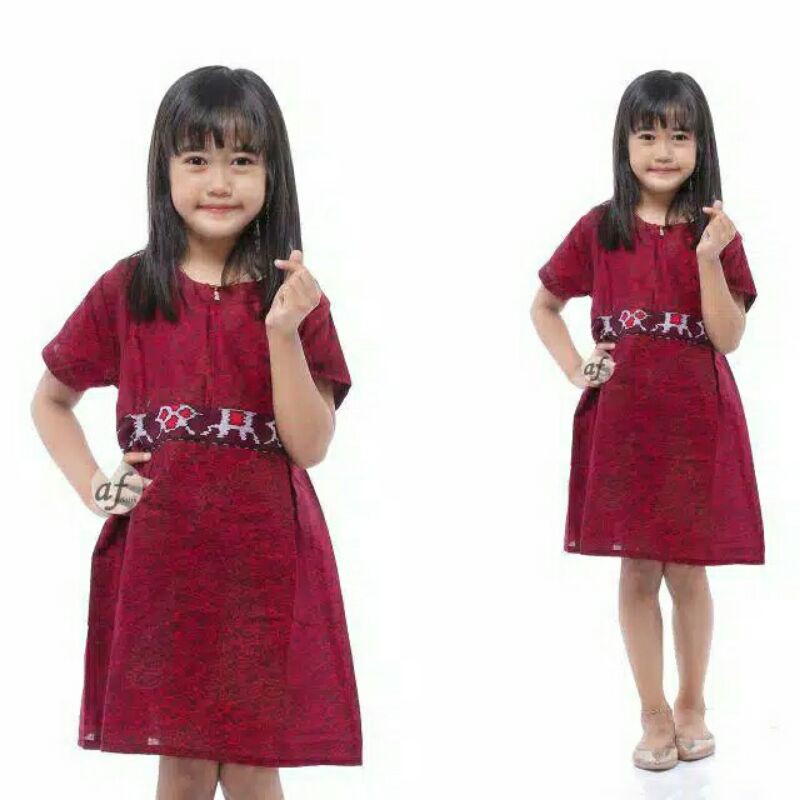 Dress batik Anak 2 sampai 10 Tahun - Baju batik Anak Perempuan Harga Grosir - (COD) bisa ecer