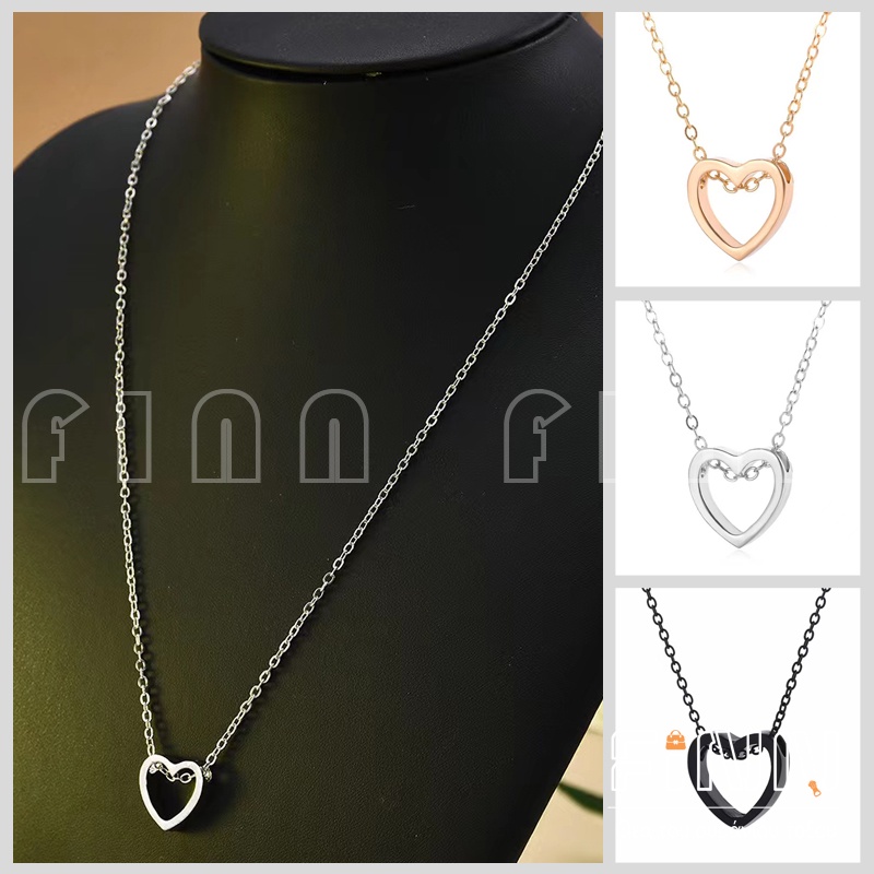 Kalung Fashion Wanita Retro Hollow Heart  Love Necklace Korean Import